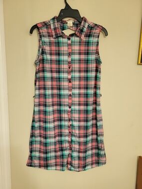 Passport Pink & Mint Plaid Button-Up Shirt